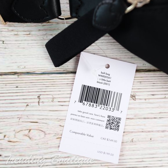 NWT Kate Spade Chelsea Nylon Belt Bag Fanny Pack in Black - Picture 5 of 11